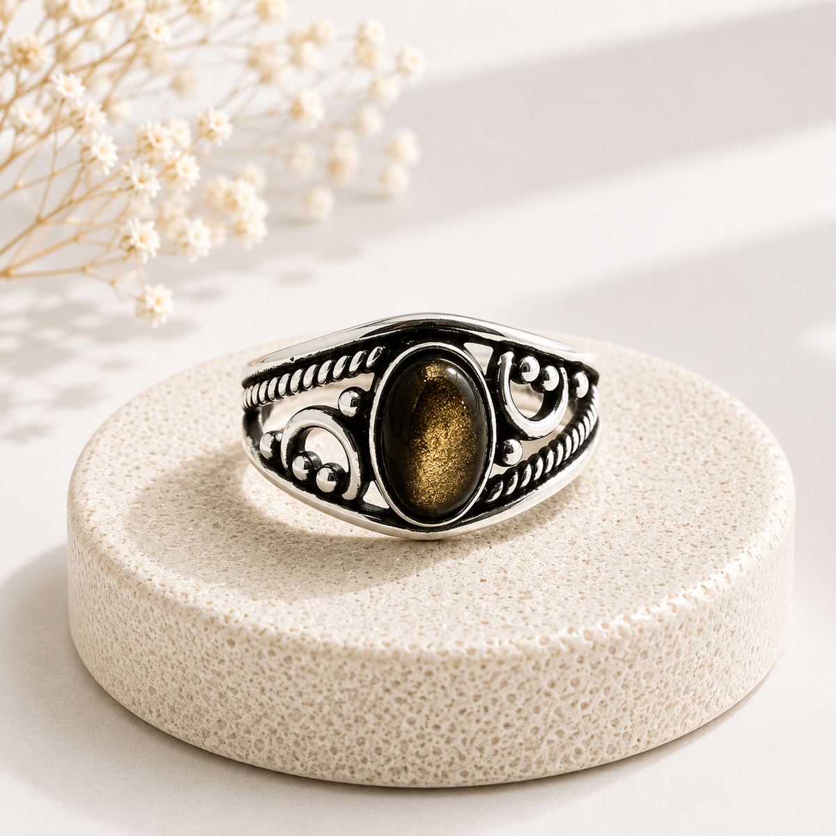 NEW Oval Patterned Marquise Silver Plated Rings