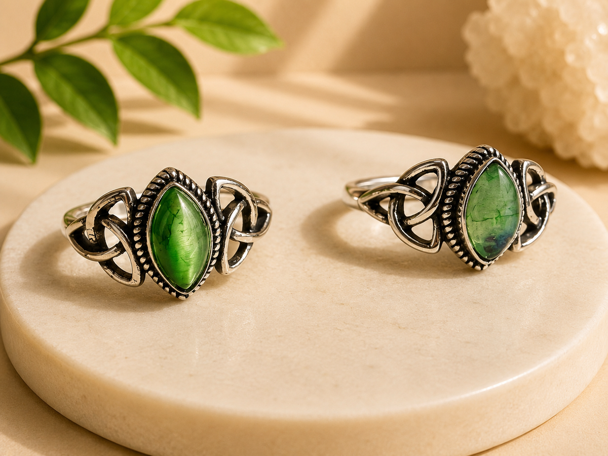NEW Marquise and Triquetra Crystal Silver Plated Rings