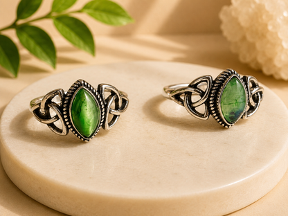 NEW Marquise and Triquetra Crystal Silver Plated Rings