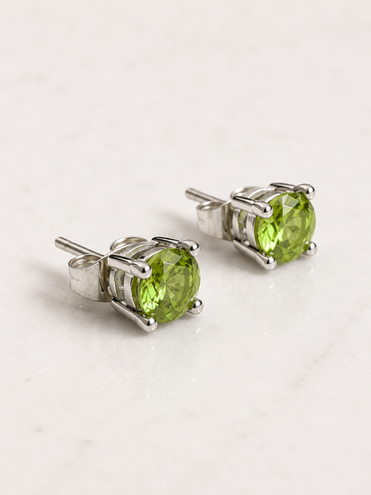 Silver Round Crystal Stud 4mm