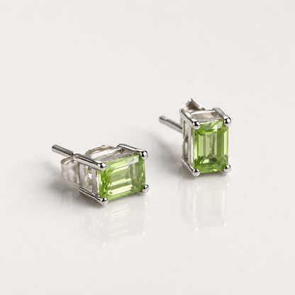 Silver Rectangle Crystal Stud