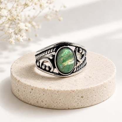 NEW Oval Patterned Marquise Silver Plated Rings