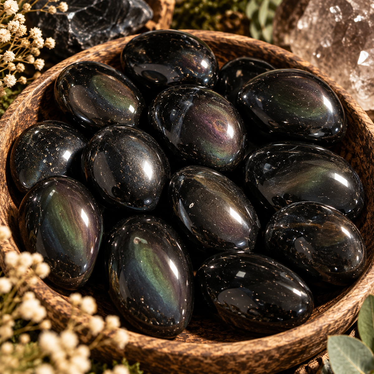 Rainbow Obsidian Crystal  Tumblestone