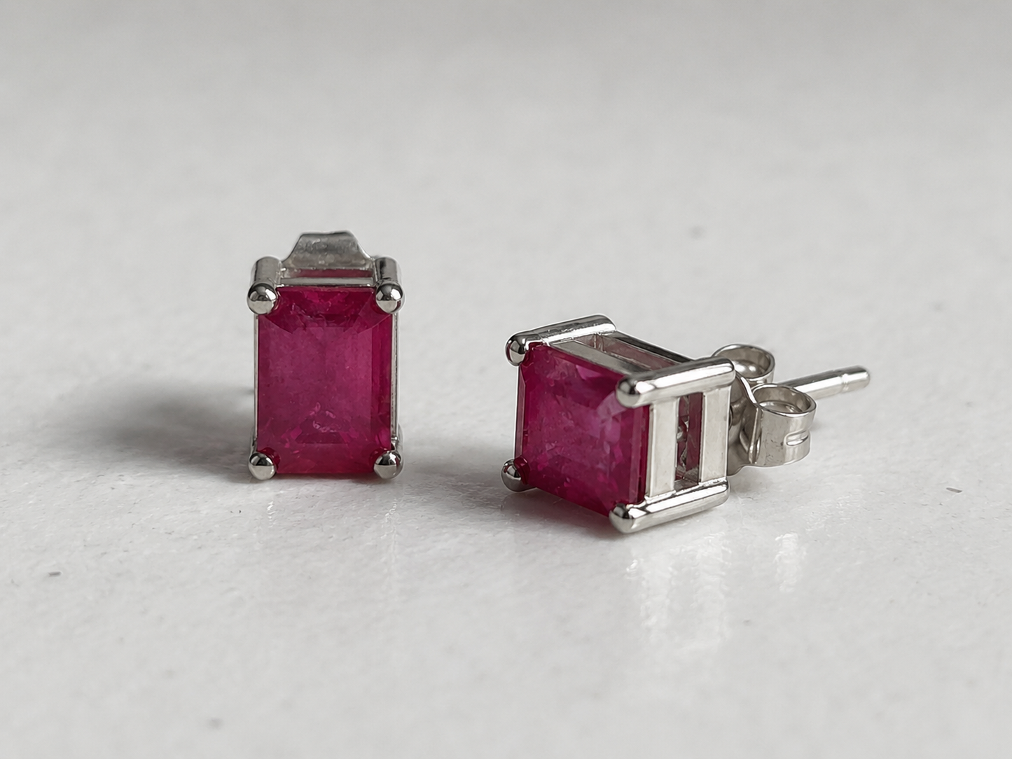 Silver Rectangle Crystal Stud