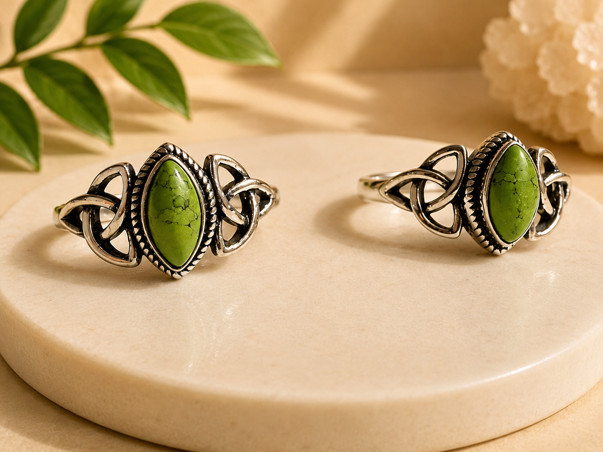 NEW Marquise and Triquetra Crystal Silver Plated Rings