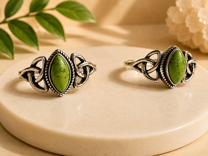 NEW Marquise and Triquetra Crystal Silver Plated Rings