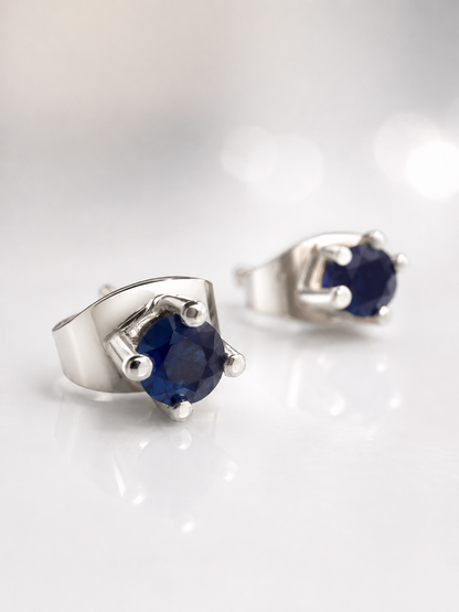 Silver Round Crystal Stud 3mm