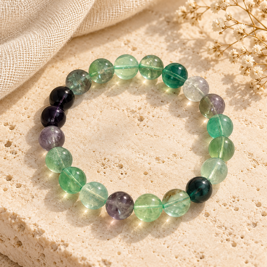 FLUORITE CRYSTAL  Beaded Bracelets