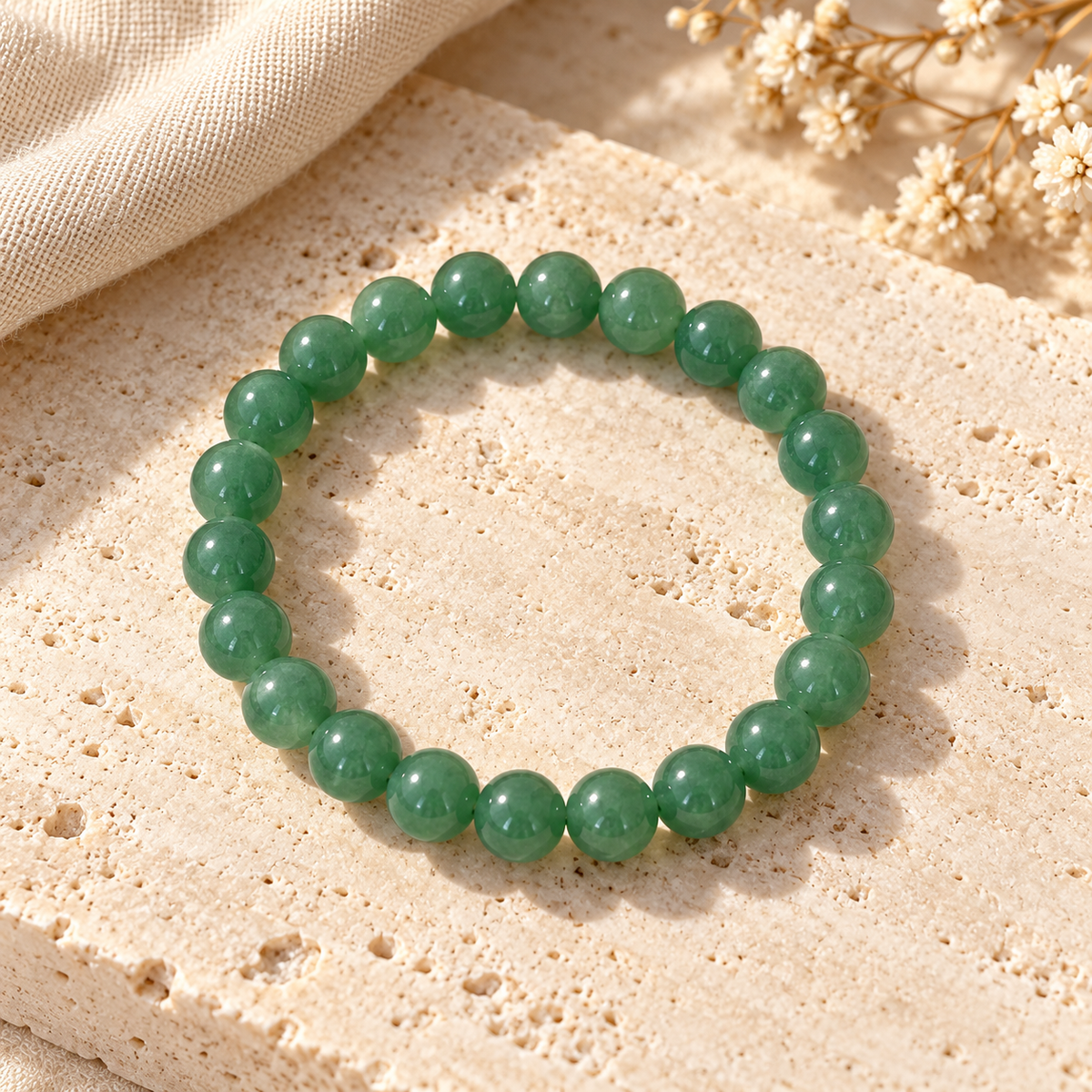 GREEN AVENTURINE  Crystal Beaded Bracelets