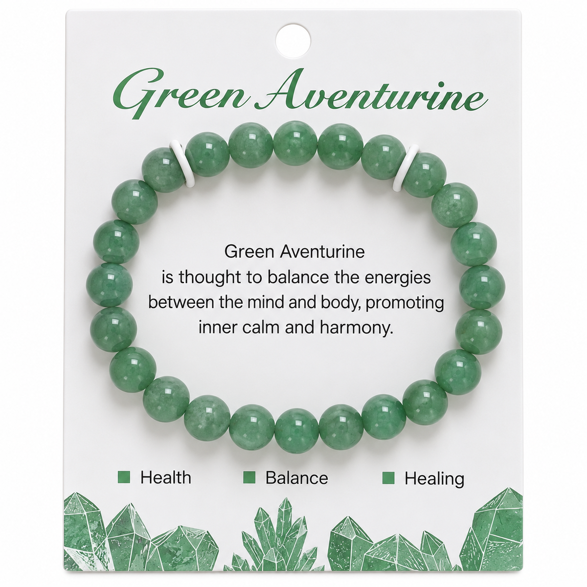 GREEN AVENTURINE  Crystal Beaded Bracelets