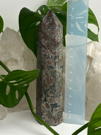 flower agate crystal point