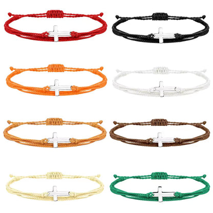 Corded Cross Adjustable Bracelets