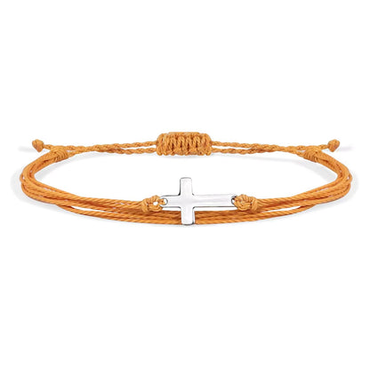 Corded Cross Adjustable Bracelets