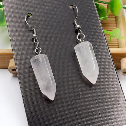 Foxy Crystal Hexagonal Point Earrings - Stainless Steel