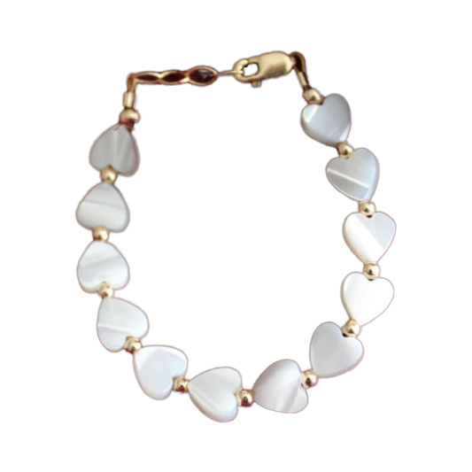 Mother of Pearl Heart Bracelet