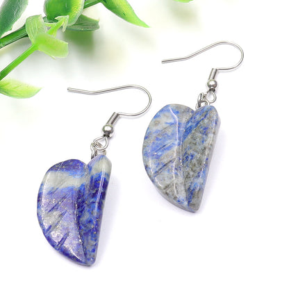 Crystal Leaf Earrings - Stainless Steel