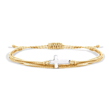 Corded Cross Adjustable Bracelets