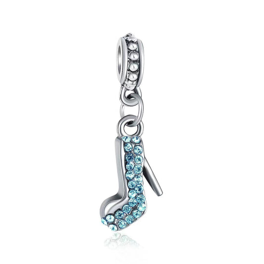 Blue Diamante High Heel Charm