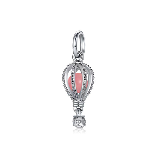 Hot Air Balloon Charm Silver