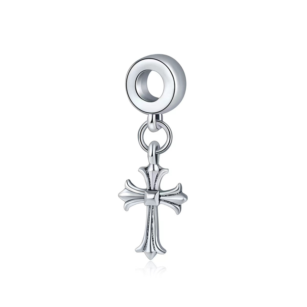 Gothic Cross Silver Charm