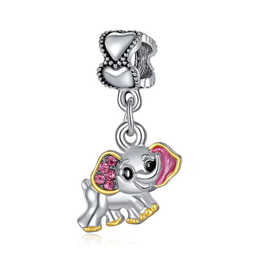 Dangly Silver Elephant Charm