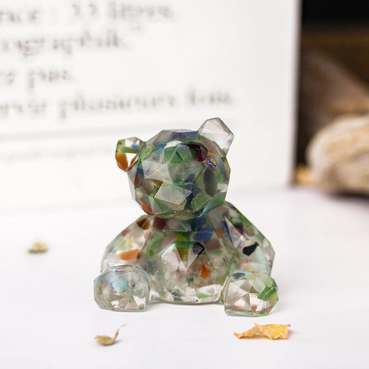 Cats Eye Chip Resin Teddy Bear - Dylan's Den Crystal Shop
