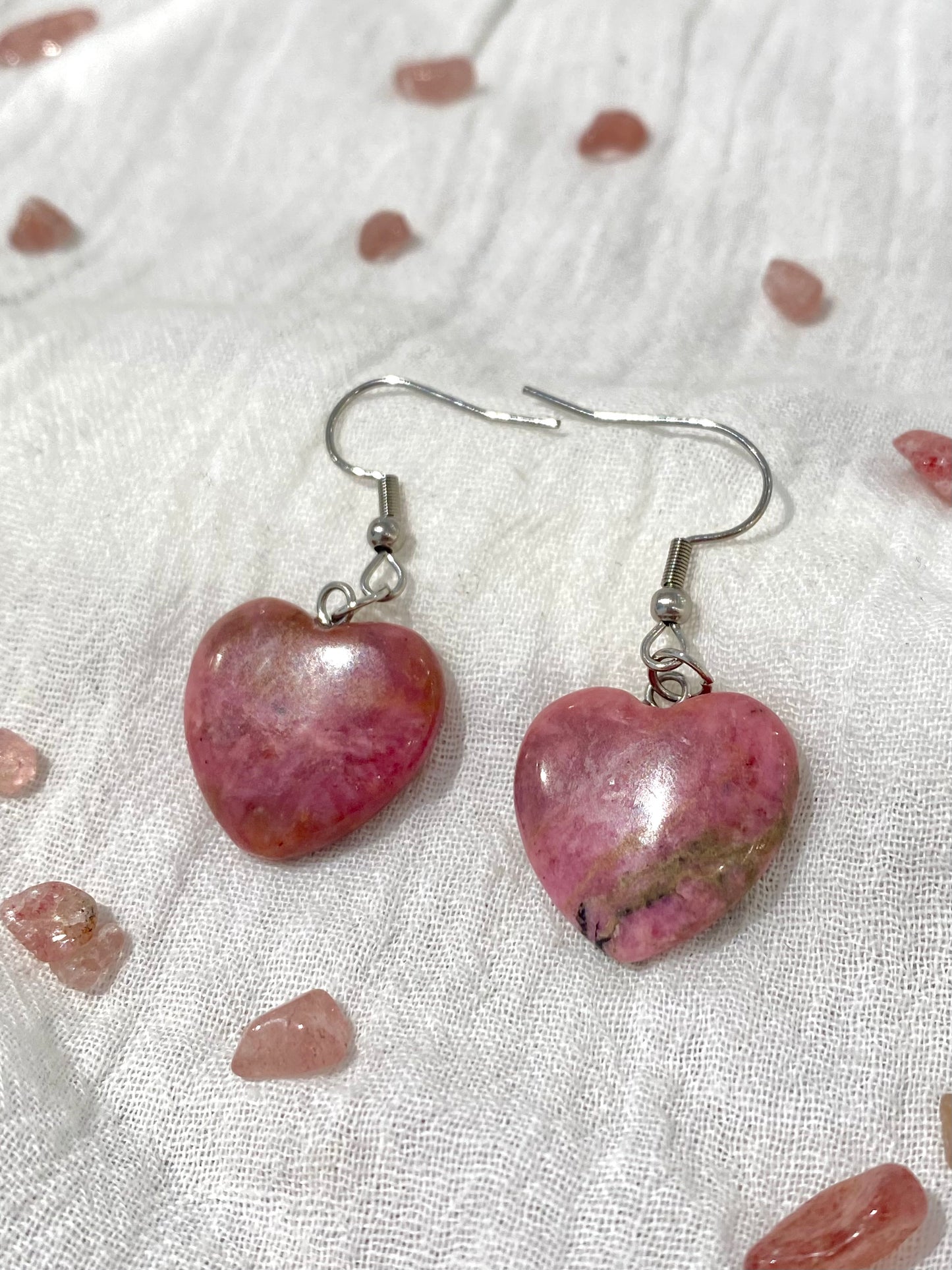 Crystal Heart Earrings - Stainless Steel