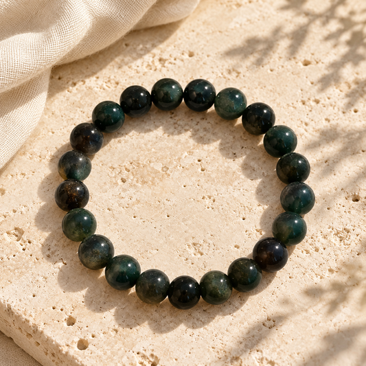 MOSS AGATE Crystal Beaded Bracelets