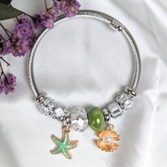 Green Starfish Charm Bracelet