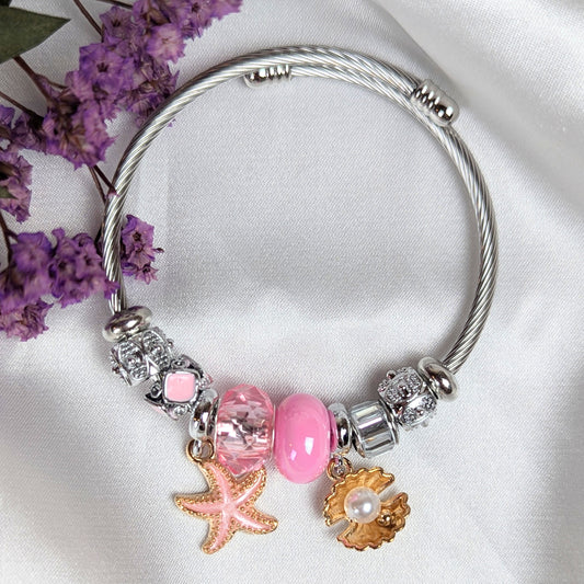 Pink Starfish Charm Bracelet