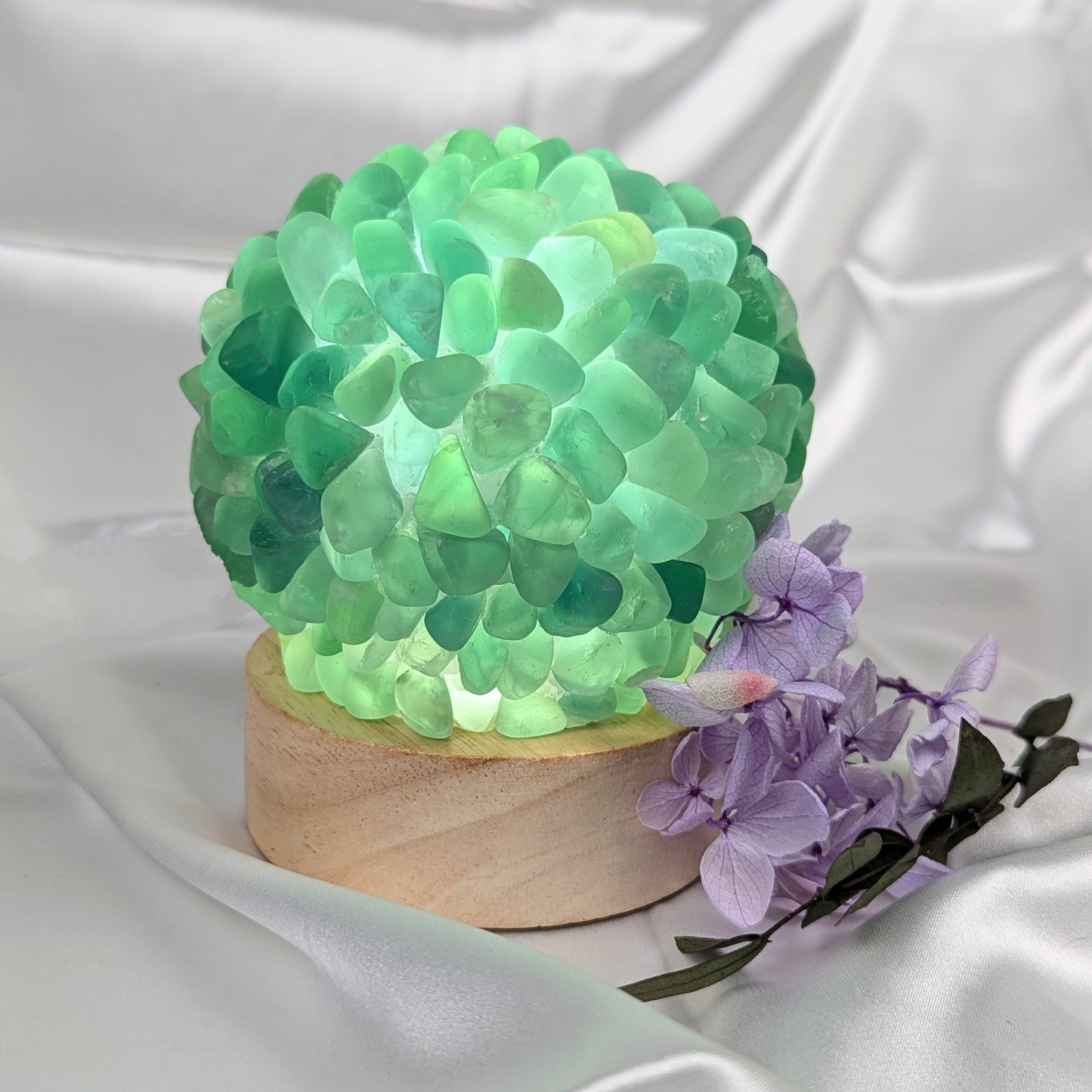 Green Fluorite Crystal Lamp