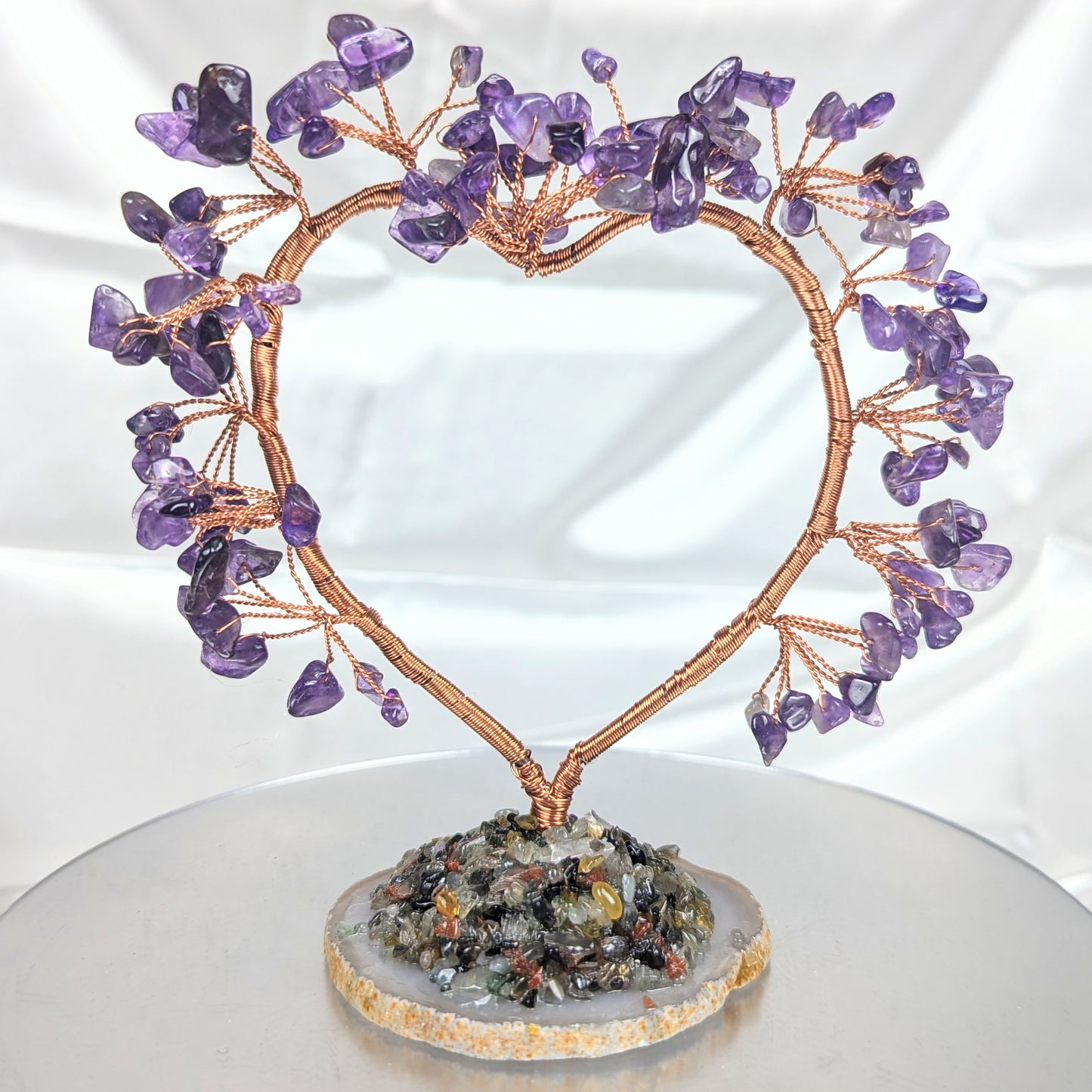 Heart Amethyst Crystal Chip Base Gem Trees