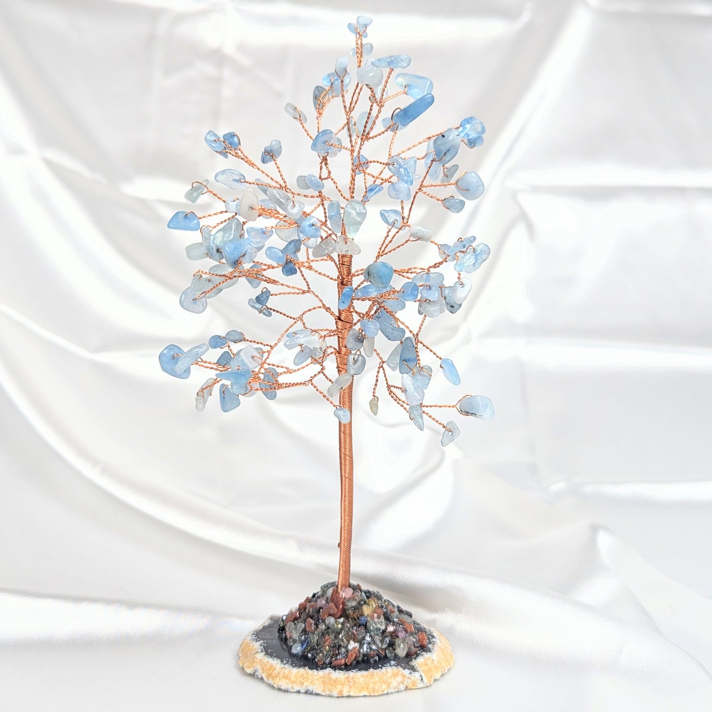 Medium Aquamarine Crystal Chip Gem Tree