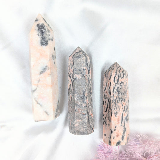 Pink Zebra Jasper Crystal Point