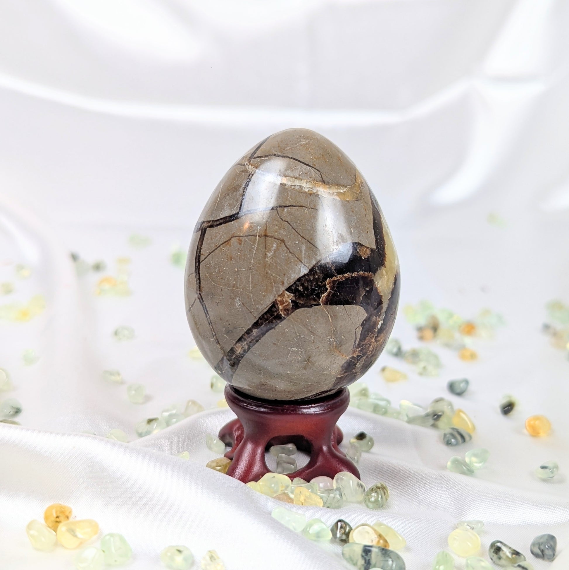 Septarium Healing Crystal Egg Back