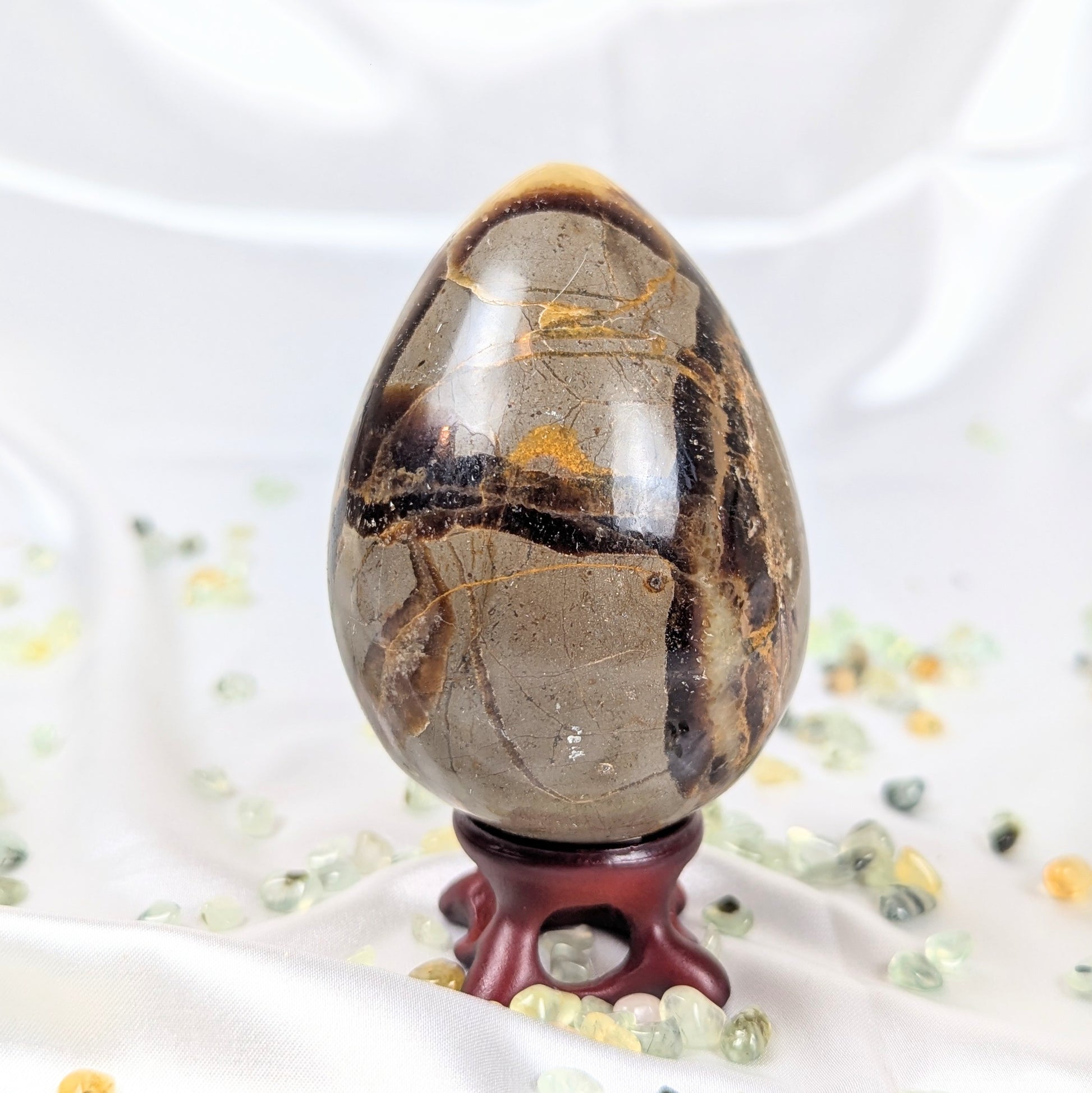 Septarium Healing Crystal Egg Back