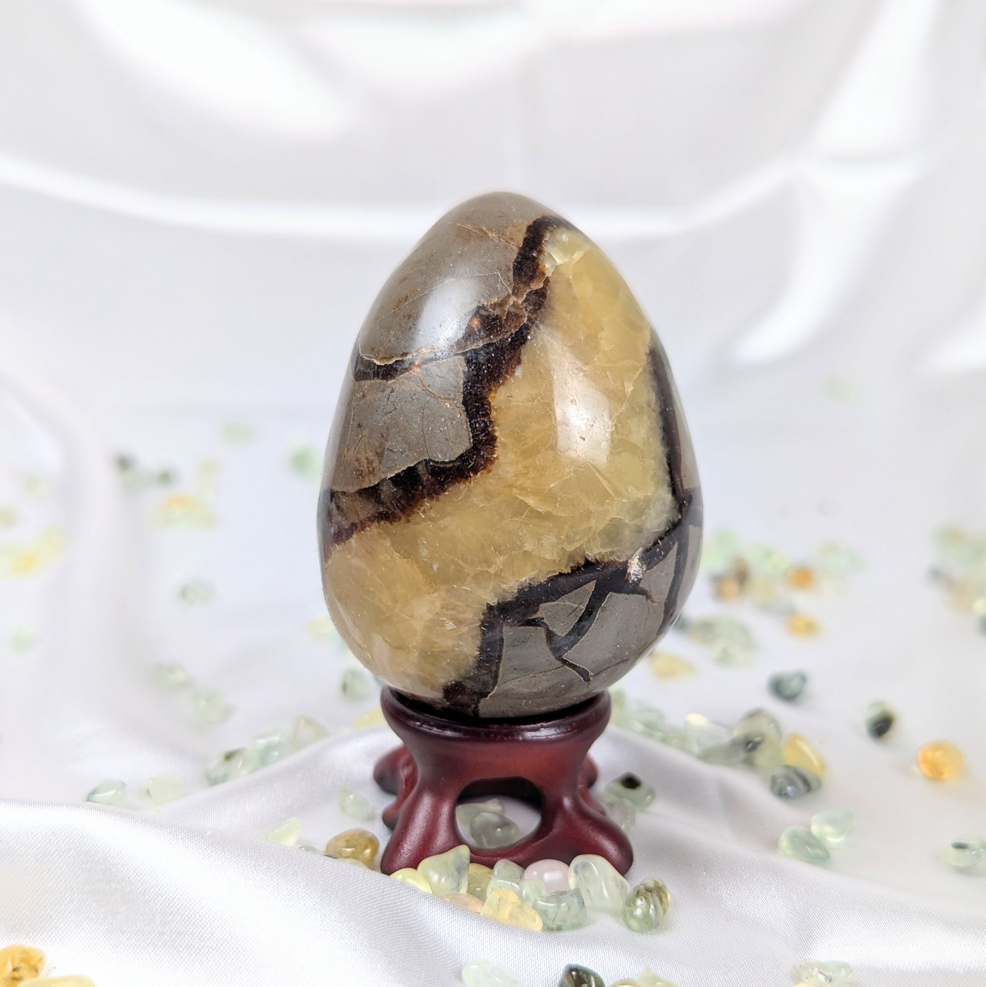 Septarium Healing Crystal Egg Front