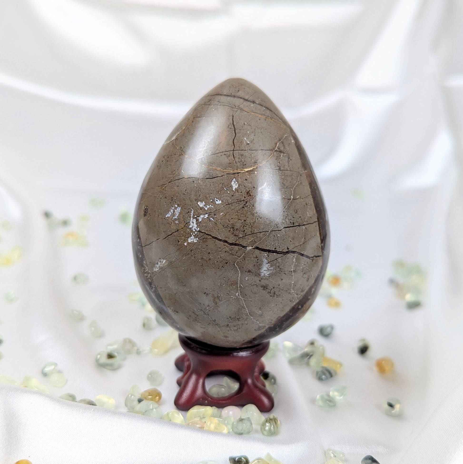 Septarium Healing Crystal Egg Back