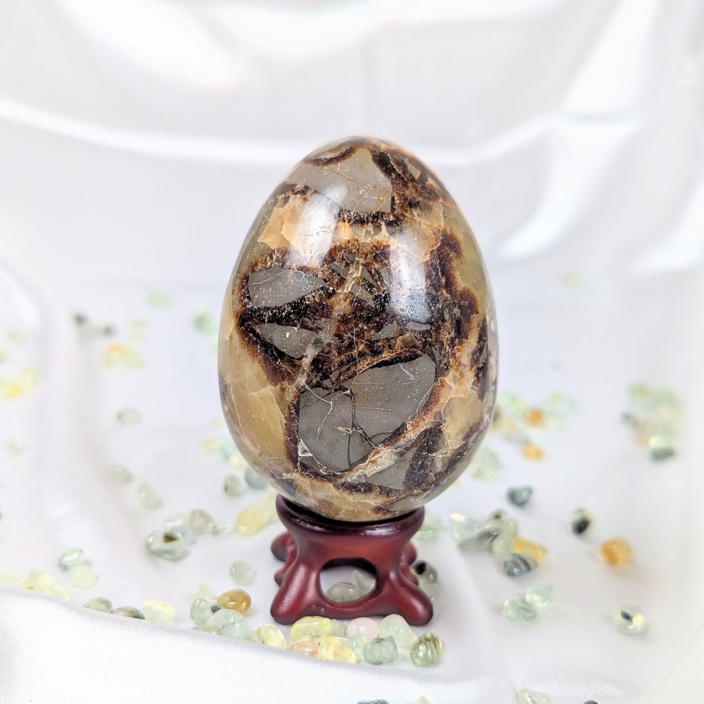 Septarium Healing Crystal Egg Back