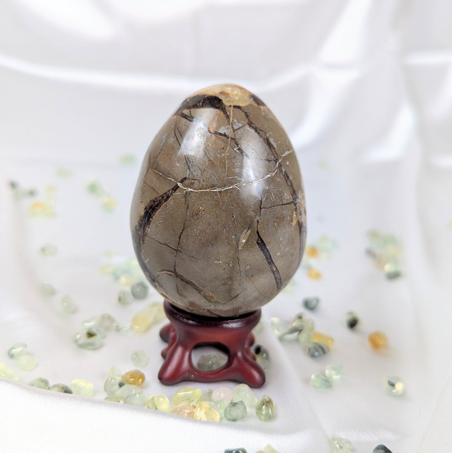 Septarium Healing Crystal Egg Back