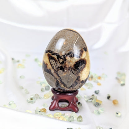 Septarium Healing Crystal Egg Back