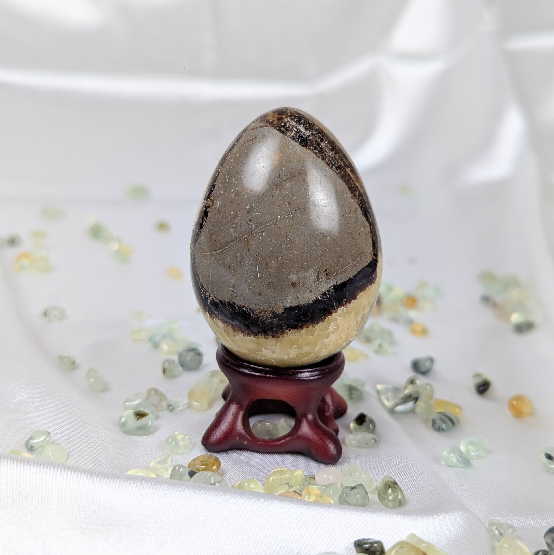 Septarium Healing Crystal Egg Back