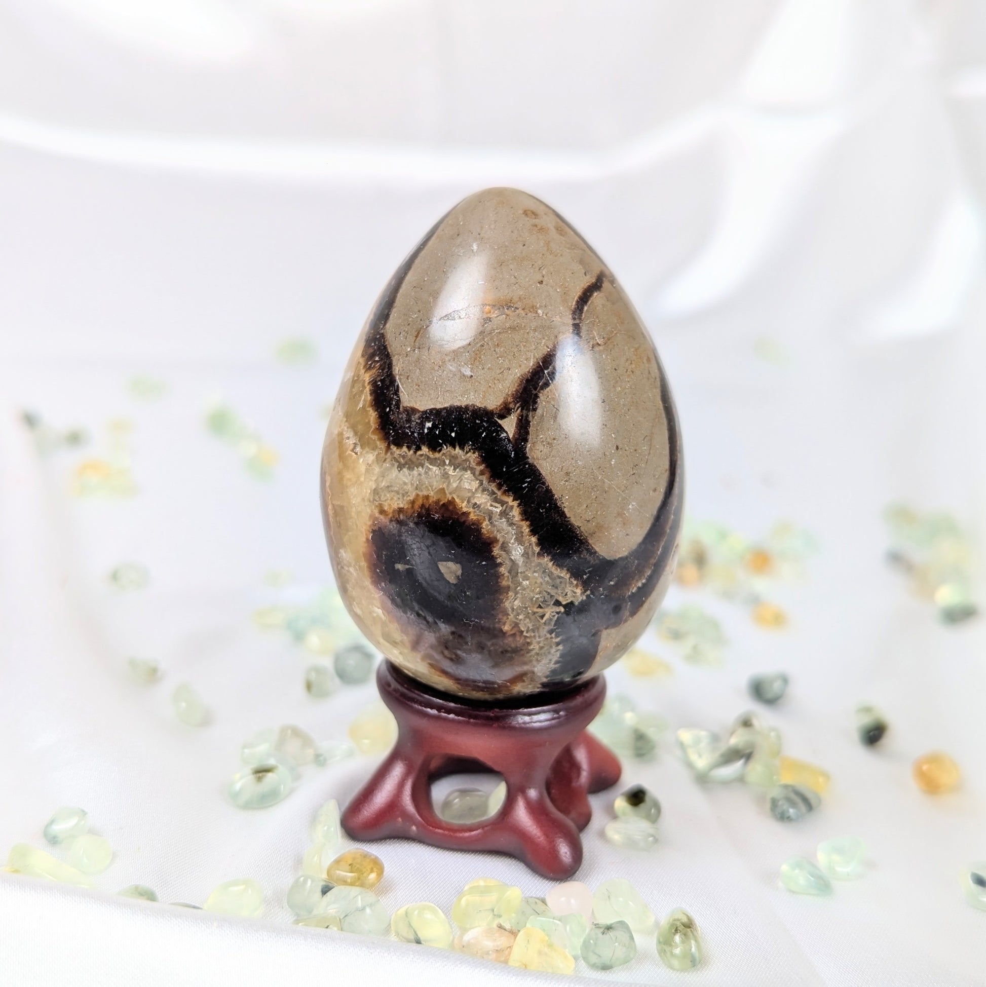 Septarium Healing Crystal Egg Back