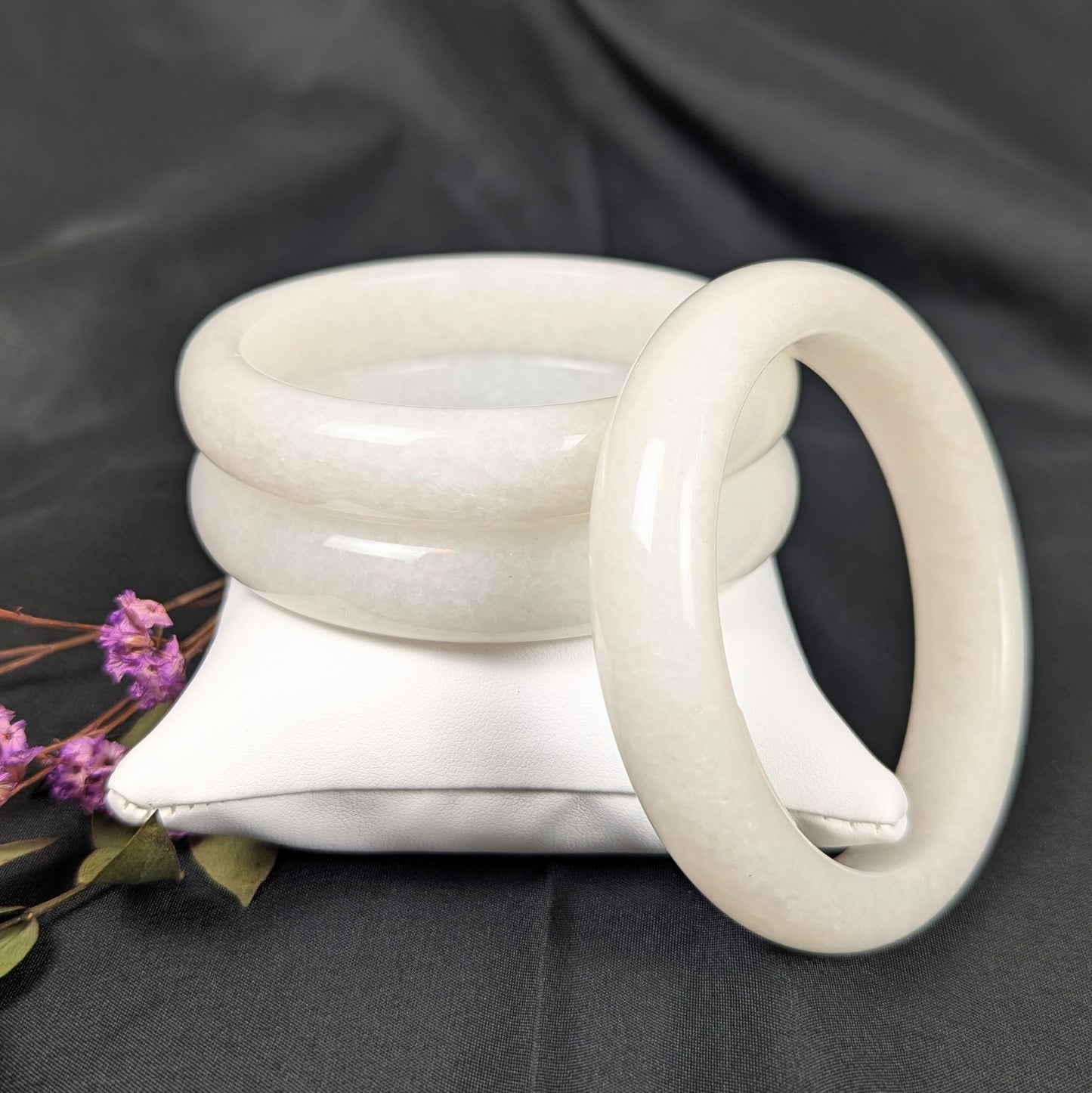 White Jade Crystal Bangle - Dylan's Den Crystal Shop