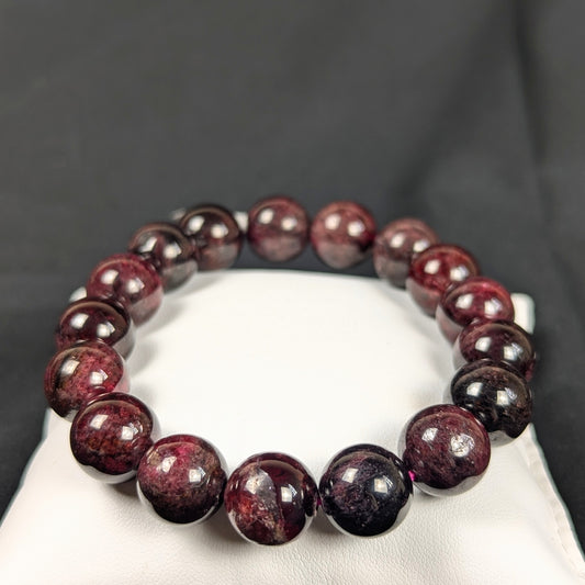 Garnet Crystal Beaded Bracelets - 12mm