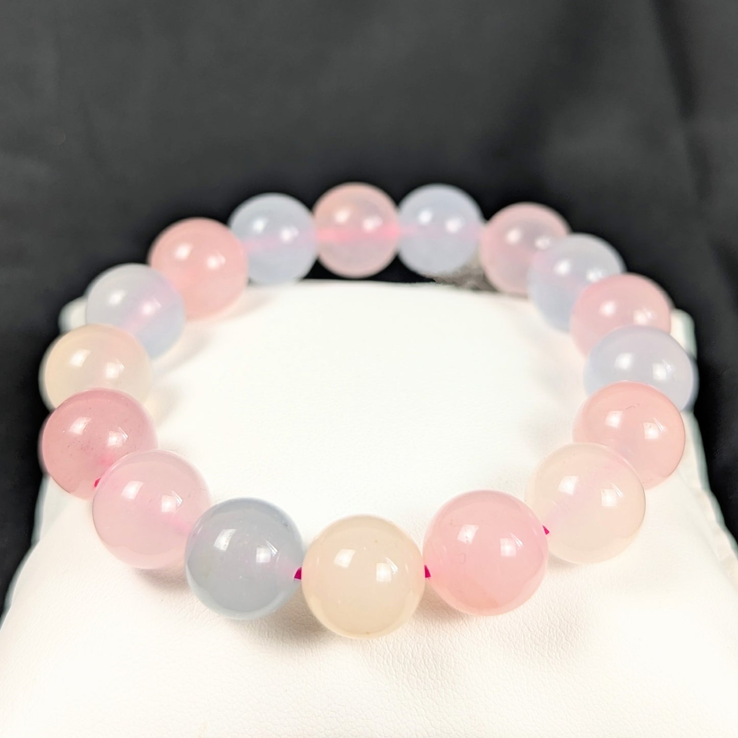 Morganite Crystal Beaded Bracelets - 12mm