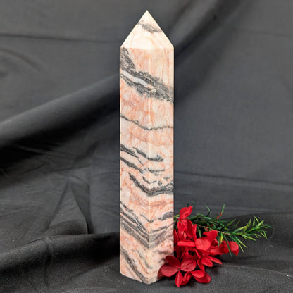 Pink Zebra Jasper Crystal Point 