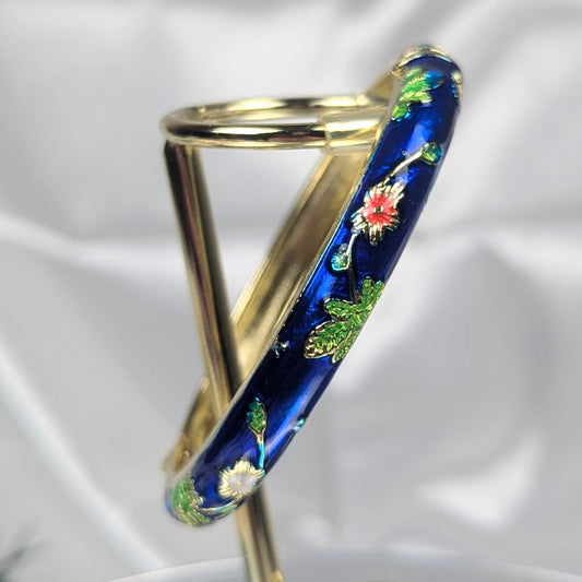 Metallic Blue Cloisonné Bangle - 6cm