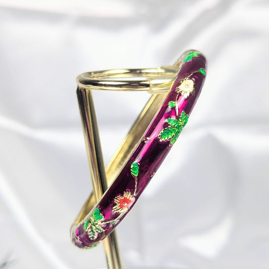 Metallic Purple Cloisonné Bangle - 6cm