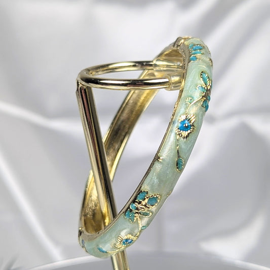 Sparkly Blue Cloisonné Bangle - 6cm - Dylan's Den Crystal Shop